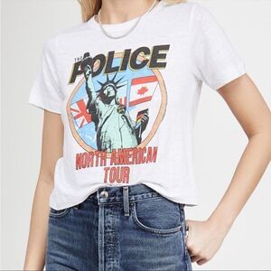 Chaser The Police North American Tour White Graphic Shirt